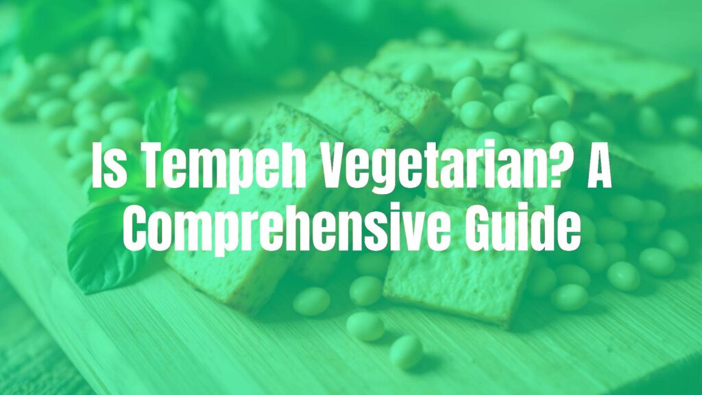 Close-up of tempeh slices on a wooden cutting board, fresh soybeans nearby, soft natural lighting, rustic vegetarian food style.