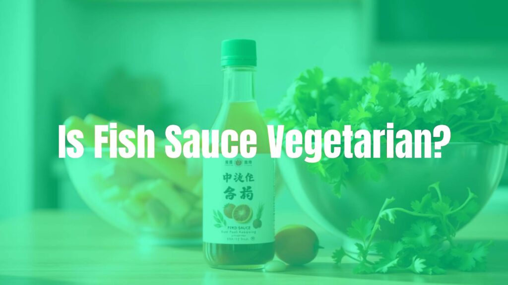 A bottle of fish sauce next to a bowl of fresh vegetables, with a clear label showing ingredients, modern kitchen setting, bright lighting, realistic.