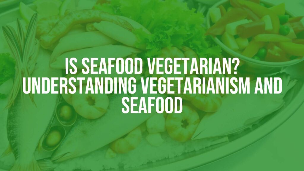 A fresh seafood platter with fish, shrimp, and shellfish next to a bowl of colorful vegetables, bright and clean presentation, contrasting vegetarian and non-vegetarian foods, realistic.