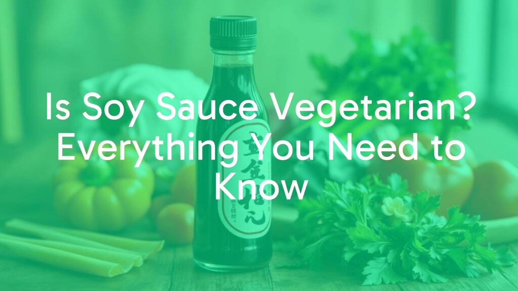 A bottle of soy sauce on a wooden table, fresh vegetables around, warm lighting, realistic.