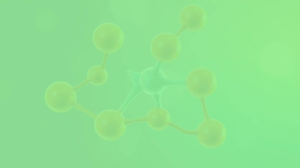 A modern scientific illustration of Vitamin B10 (PABA) molecular structure, vibrant colors, clean background, educational vibe.
