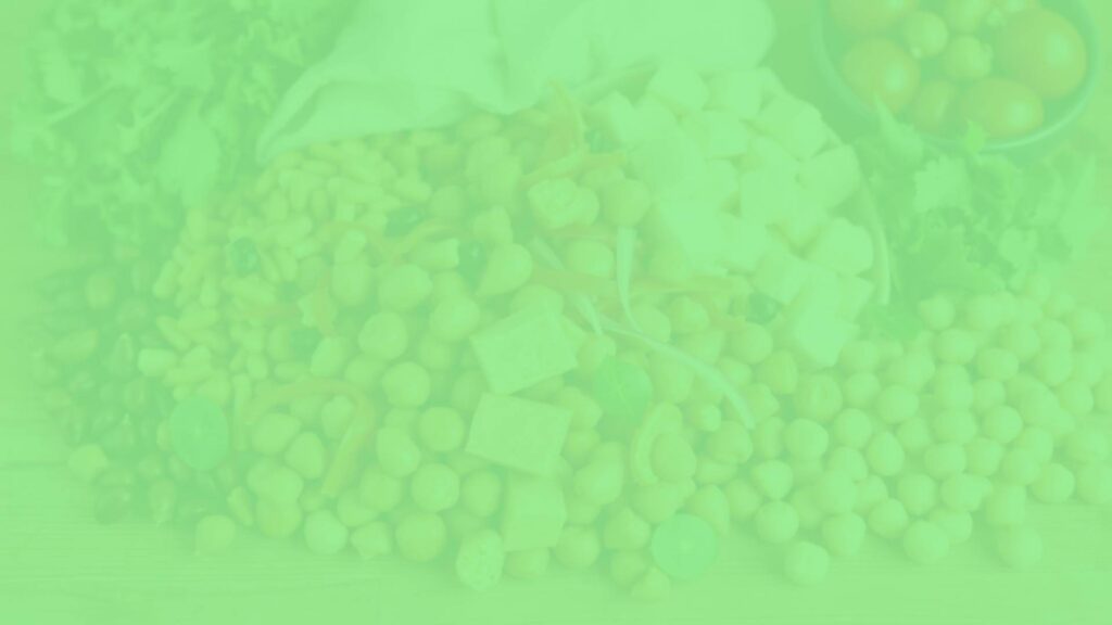 A colorful assortment of vegetarian protein sources including legumes, tofu, and chickpeas arranged neatly on a wooden table, bright and healthy, realistic.