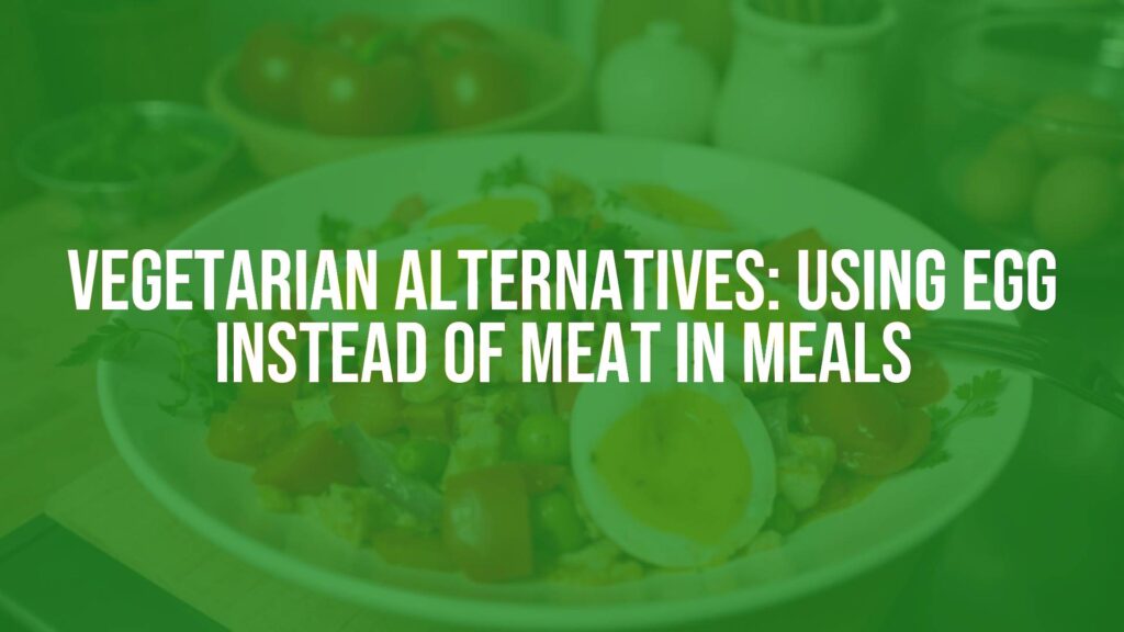 A delicious vegetarian meal featuring eggs as the main protein, vibrant and fresh ingredients, cozy kitchen setting, realistic.