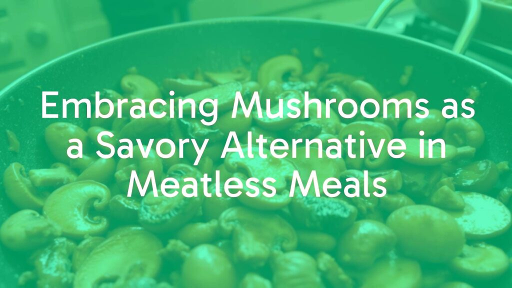 A sizzling pan of mixed mushrooms (portobello, cremini, shiitake) with herbs, golden brown, meaty texture, close-up, rustic kitchen setting, warm lighting, appetizing.