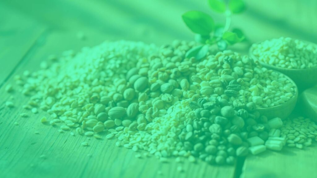 Assortment of vegetarian manganese-rich foods like whole grains, nuts, and seeds, arranged neatly on a wooden table, natural lighting, healthy and vibrant vibe.