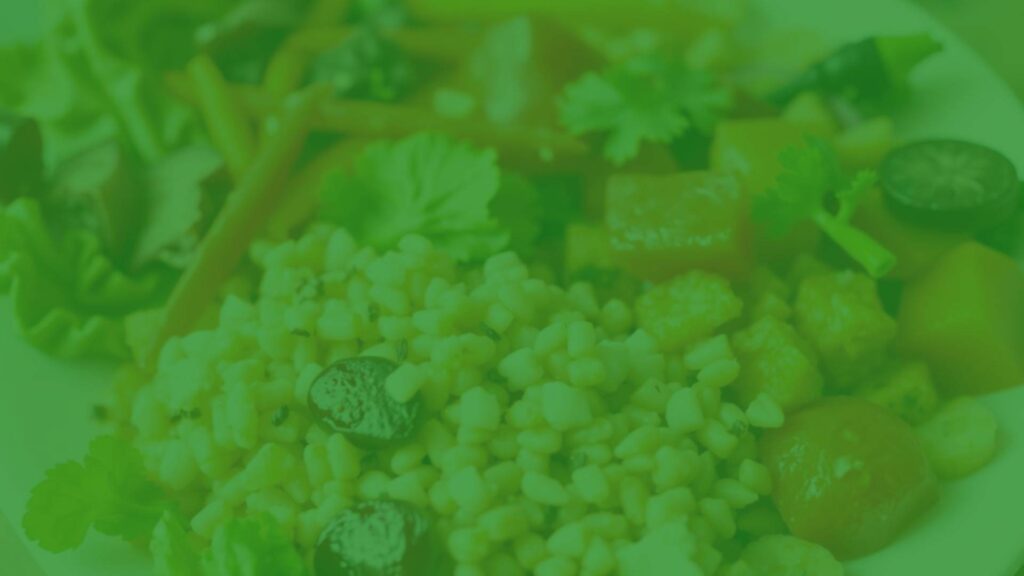 A healthy vegetarian meal rich in chromium, fresh vegetables and whole grains, vibrant colors, realistic.